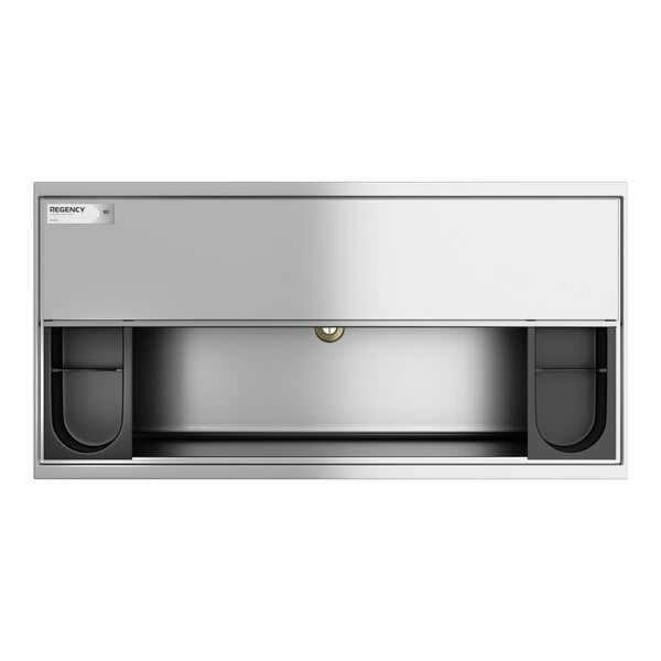 Regency 36" x 18" Stainless Steel Portable Ice Bin with Bottle Holders and Sliding Lid - 155 lb.