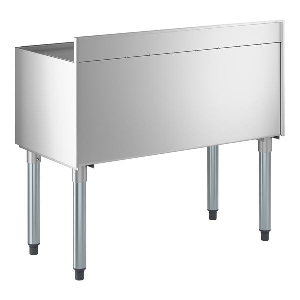 Regency 18" x 36" Underbar Ice Bin with 7 Circuit Post-Mix Cold Plate, Bottle Holders, and Sliding Lid - 79 lb.