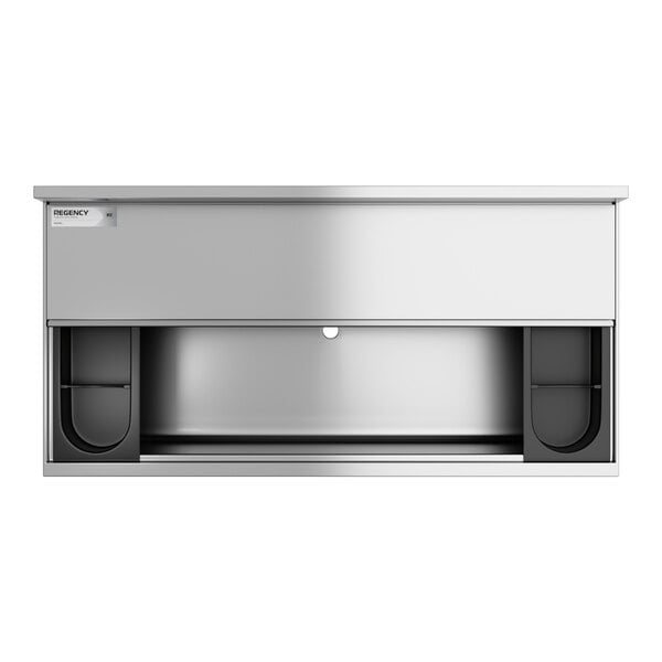 Regency 18" x 36" Underbar Ice Bin with 7 Circuit Post-Mix Cold Plate, Bottle Holders, and Sliding Lid - 79 lb.