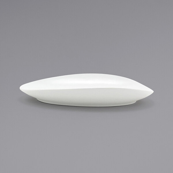 A Front of the House Tides white oval porcelain coupe plate.