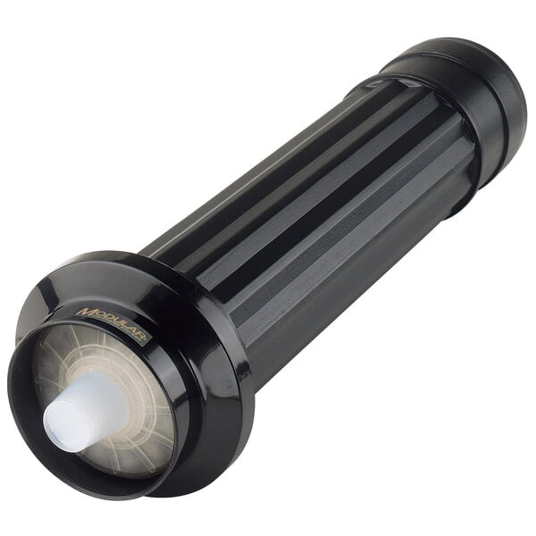 A black Modular Simpli-Flex cup dispenser with a white rubber tube.