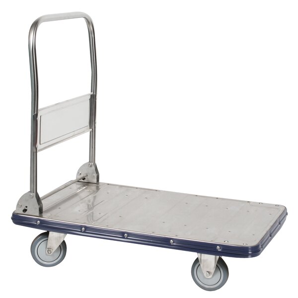 A Wesco steel folding platform truck with a handle and wheels.