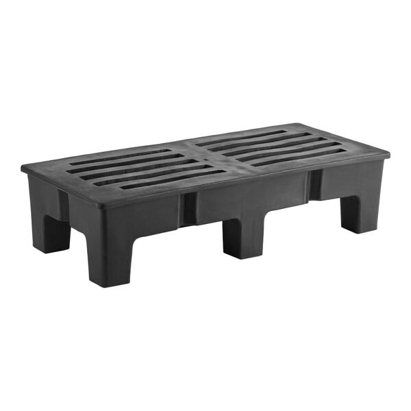 Regency 48" x 22" x 12" Black Plastic Heavy-Duty Dunnage Rack with Slotted Top - 2000 lb. Capacity