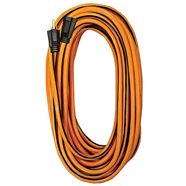 An orange and black Voltec extension cord.