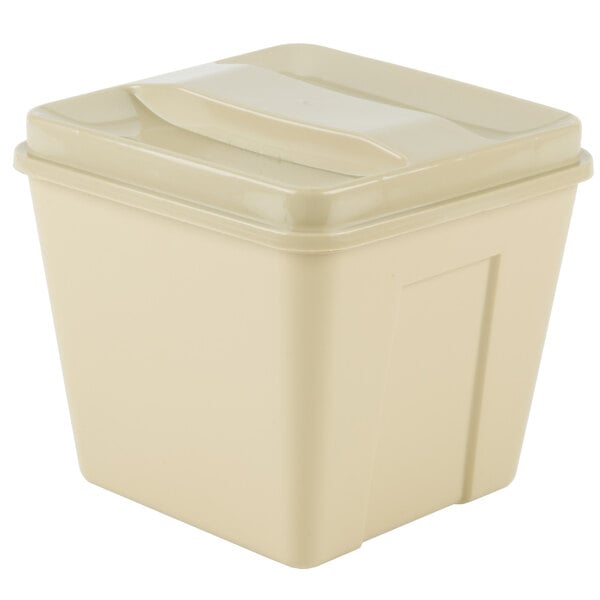 3 Qt. Beige Square Plastic Ice Bucket