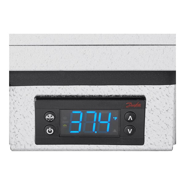 A Delfield 4460NP-24M refrigerated sandwich prep table with a digital display.