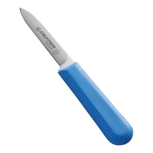 Dexter-Russell Sani-Safe 3 1/4" Blue Cook's Style Paring Knife 15303C