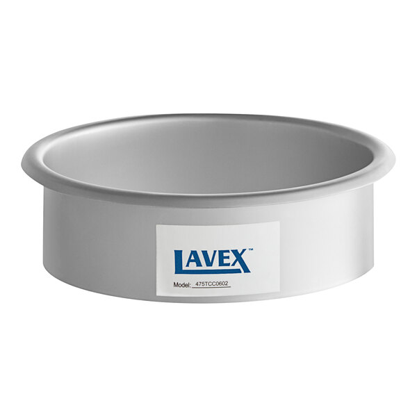 A stainless steel round Lavex trash chute.