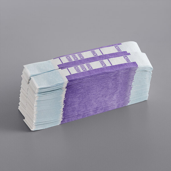 50 Purple $2000 Self-Sealing Currency Straps/Bands – Papr Products, USA