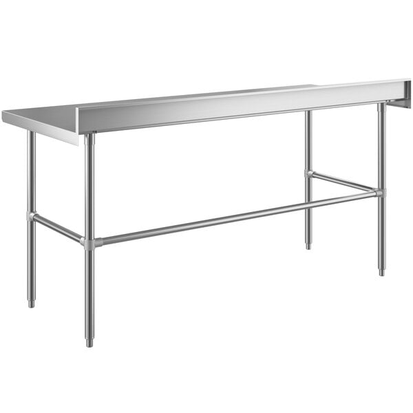 a metal table with legs