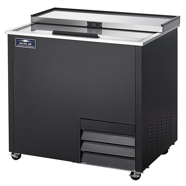 An Arctic Air black glass froster on wheels.