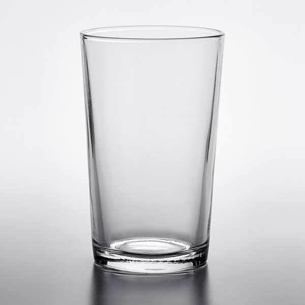 A clear Duralex glass tumbler.