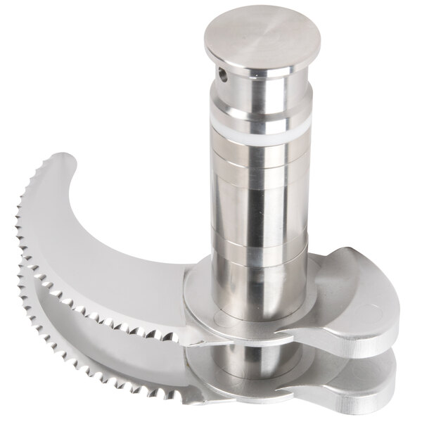 A Robot Coupe Coarse Serrated 3 Blade Assembly with a round metal blade.