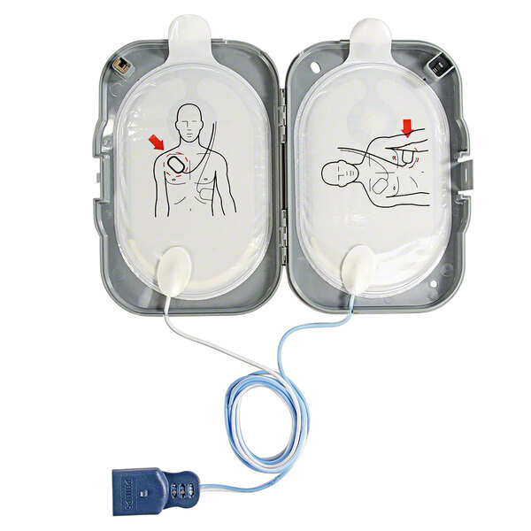 Philips Adult / Child Electrode Smart Pad II Set with attached wire for HeartStart AEDs.