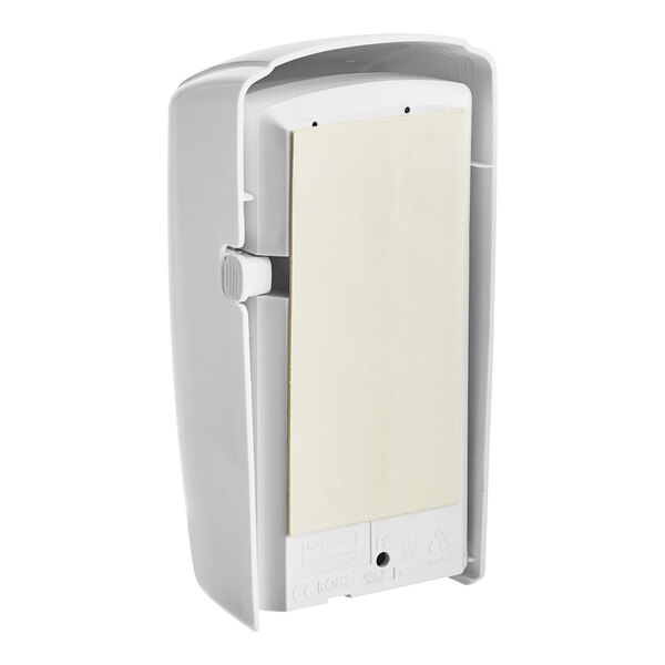 A white rectangular Rubbermaid air freshener system with a white LCD screen.