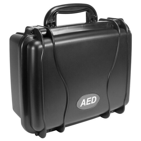 a black plastic case with a handle