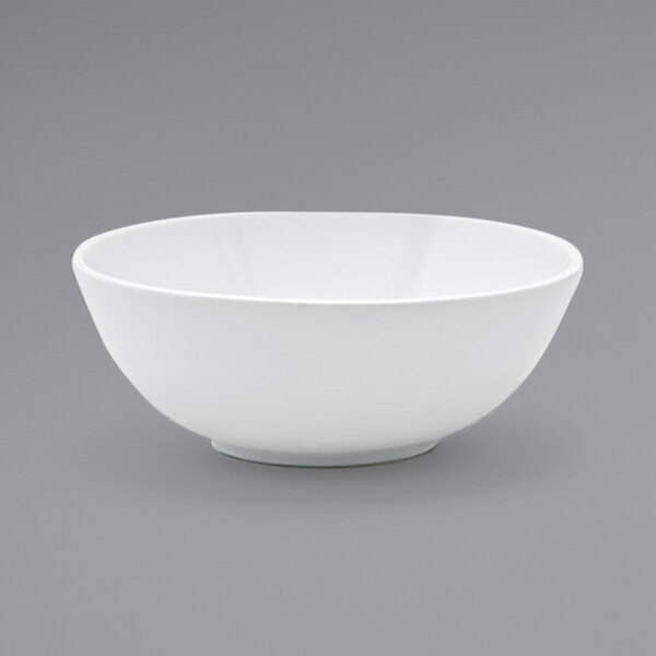 A Front of the House white porcelain oval tall bowl.