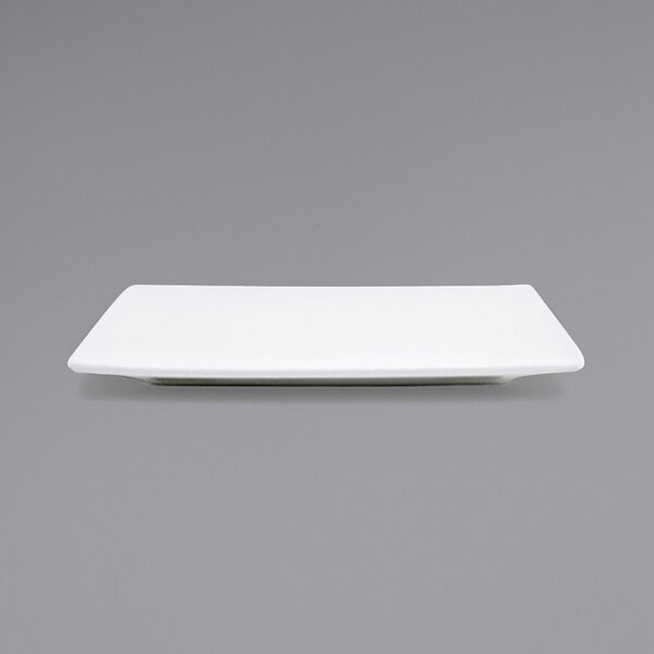 A white square porcelain plate.
