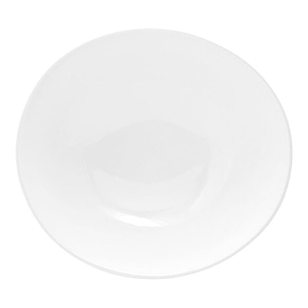 A white oval tall porcelain bowl.