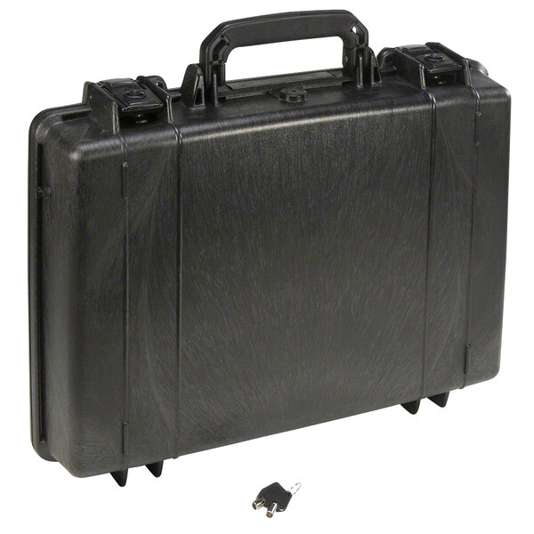 A black watertight hard case with a lock for Cardiac Science AEDs.