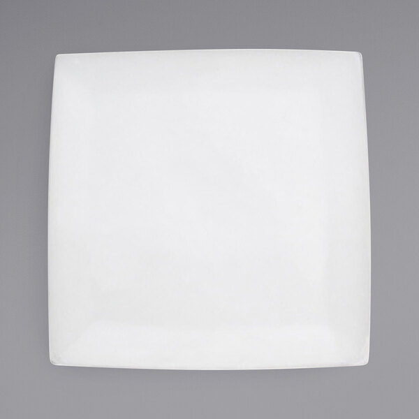 A white square Front of the House porcelain plate.