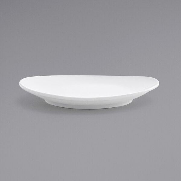 A white Front of the House Ellipse oval porcelain plate.