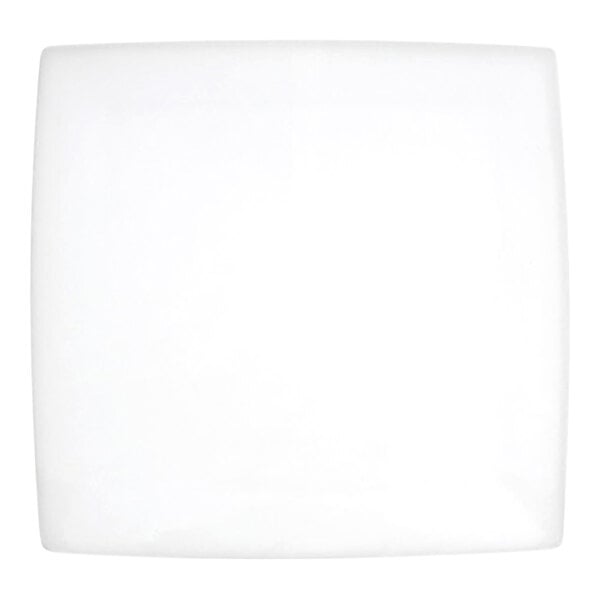 A white square porcelain flat plate.