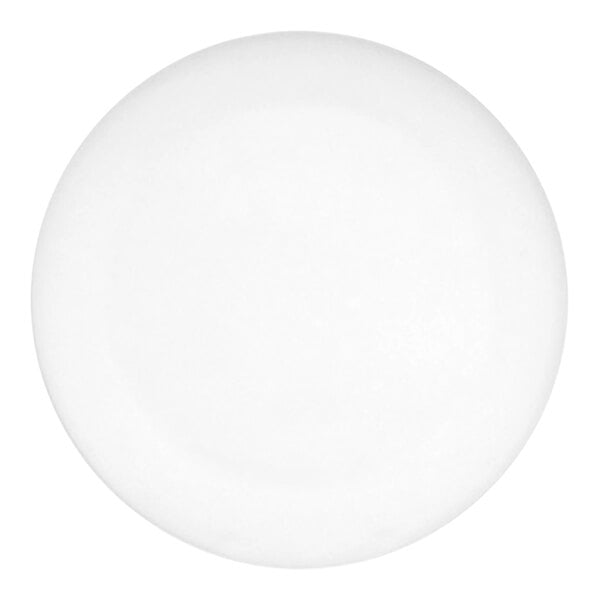 A white round porcelain flat plate.