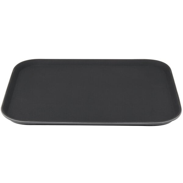 Rectangular 14" X 18" Black Non-Skid Serving Tray