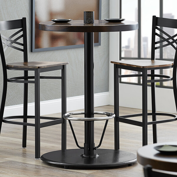 Bar Height Table Base With, Tall Round Bar Table And Chairs