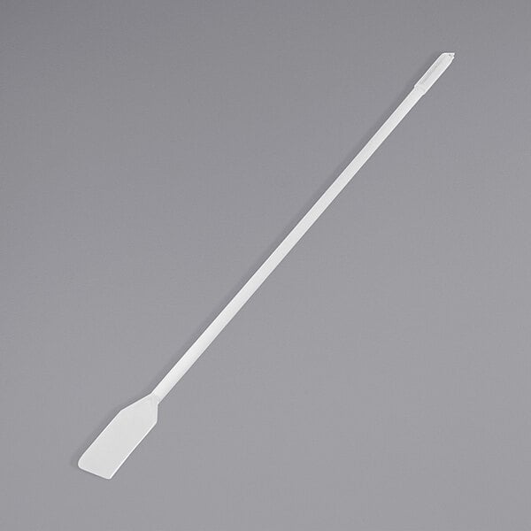 A Carlisle white paddle with polyethylene blade and polypropylene handle.