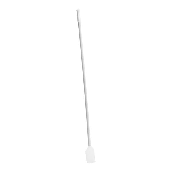 A white paddle with a white pole and blade.