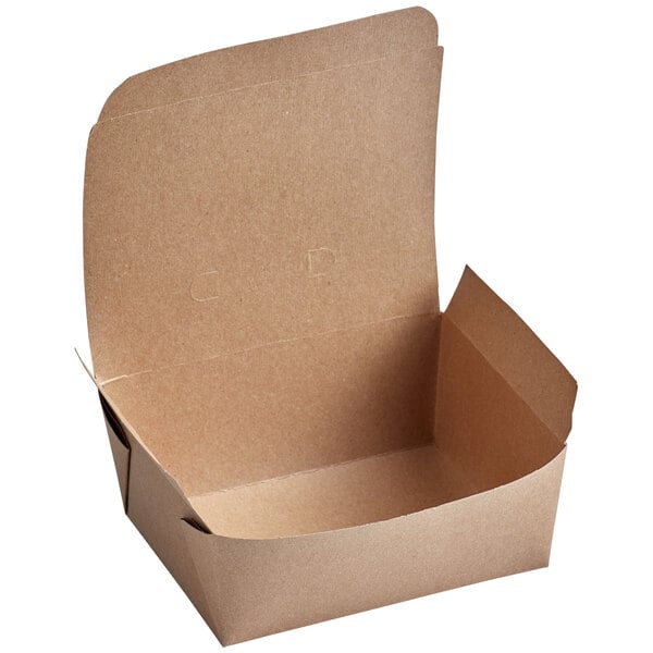 a brown box with a lid open