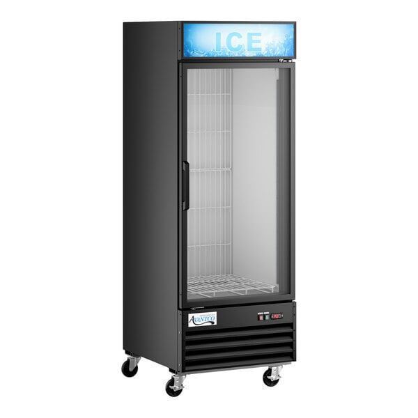 Avantco GD-ICE-24F 31" Black Indoor Glass Door Ice Merchandiser