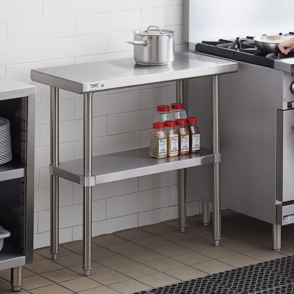 Regency 18 x 36 16 Gauge 304 Stainless Steel Commercial Work Table with Undershelf