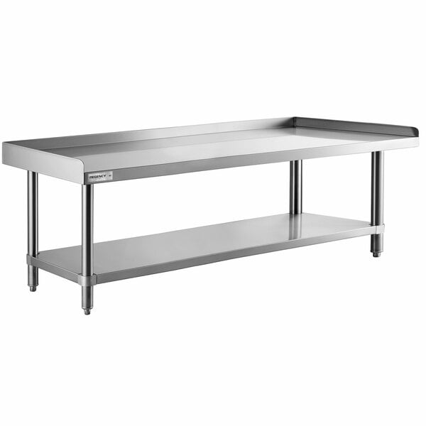 A Regency stainless steel equipment stand with stainless steel undershelf.