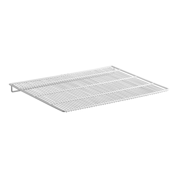 A white wire top shelf designed for Avantco DLC36 Series deli cases, measuring 29 inches by 20.5 inches.
