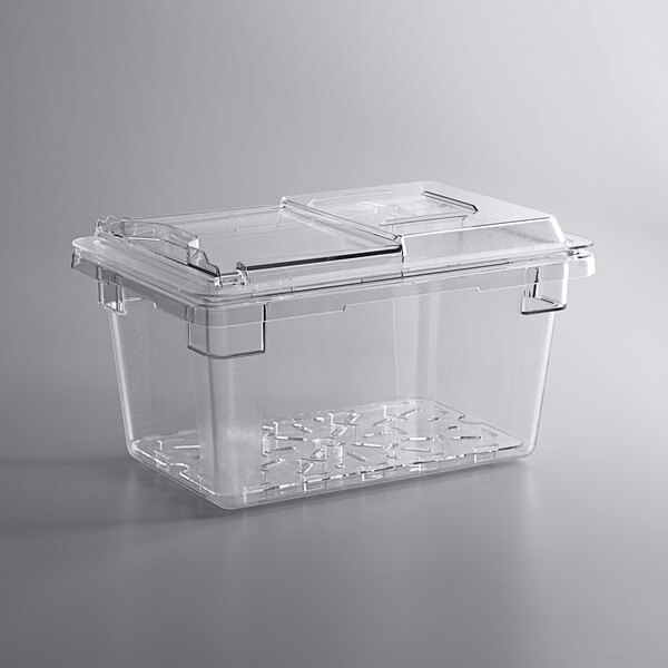 plastic storage box with tray