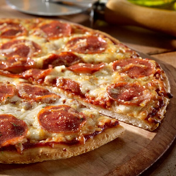 pepperoni pizza on platter