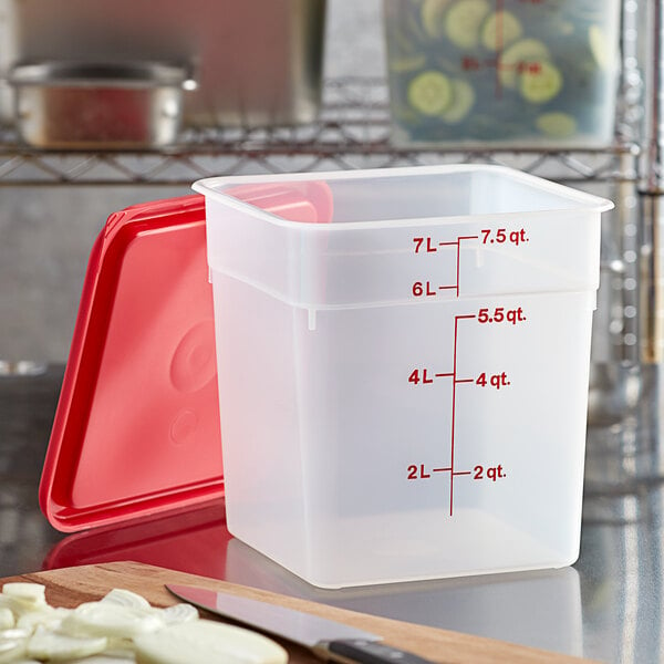 Cambro CamSquare 8 Quart Food Container with Lid, 2 ct
