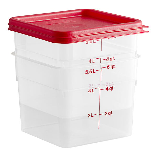 Cambro CamSquares® 6 Qt. Translucent Square Polypropylene Food Storage  Container