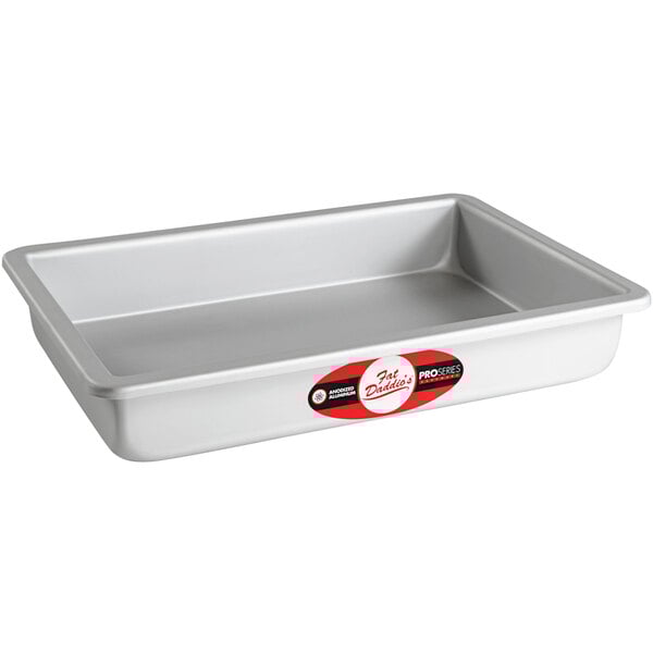 a rectangular silver baking pan