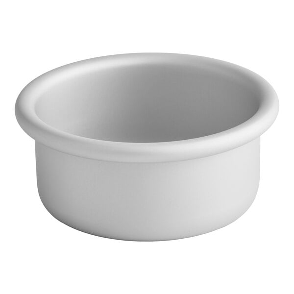 A Fat Daddio's round anodized aluminum cake pan with straight sides.