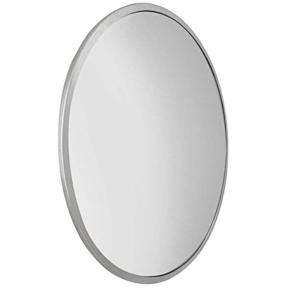 An 18" outdoor convex mirror with a silver frame.