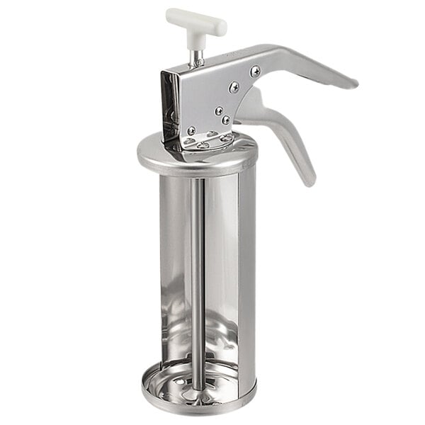 a silver spray gun with a handle