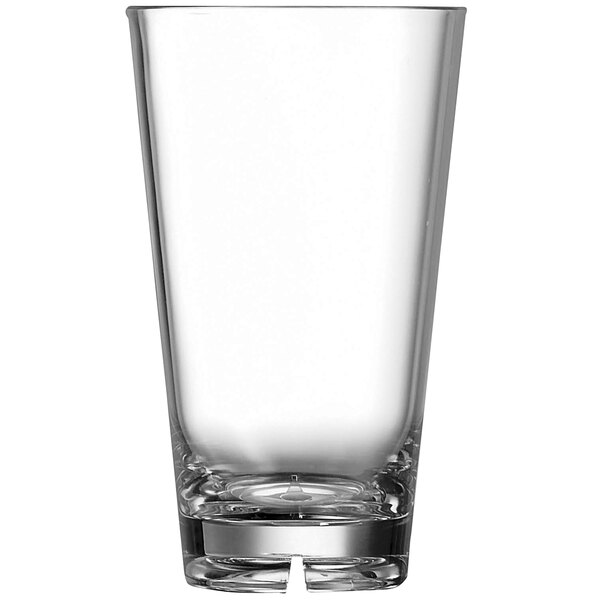 An Arcoroc clear plastic cooler glass.