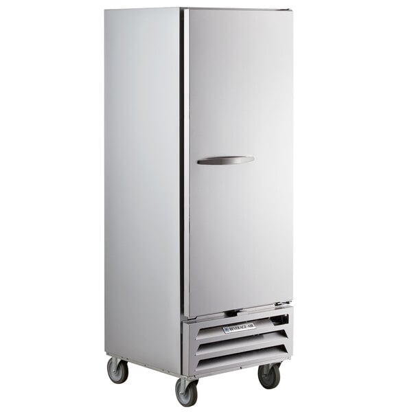 A white Beverage-Air reach-in refrigerator with a silver handle.