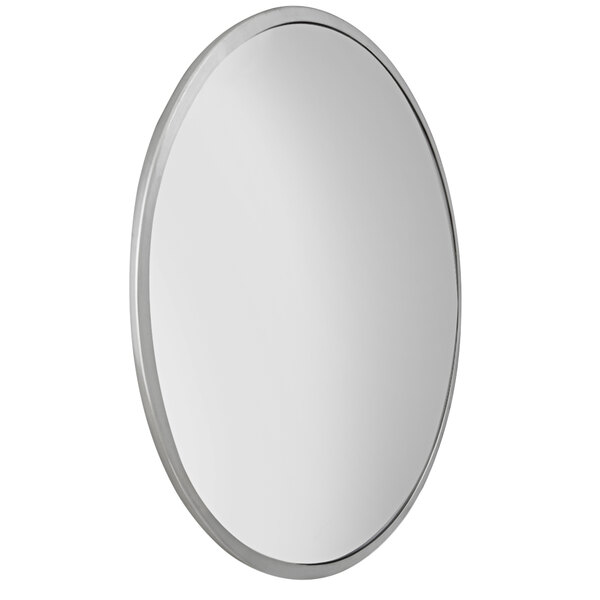 A 13" round indoor convex mirror with a silver frame.