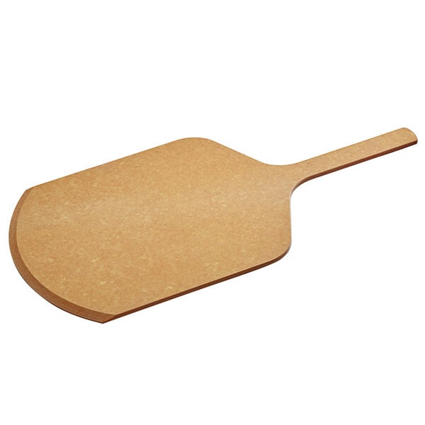 A Tomlinson wood pizza peel with a handle.