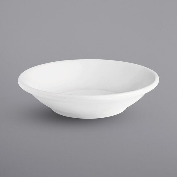 A bright white porcelain monkey dish.